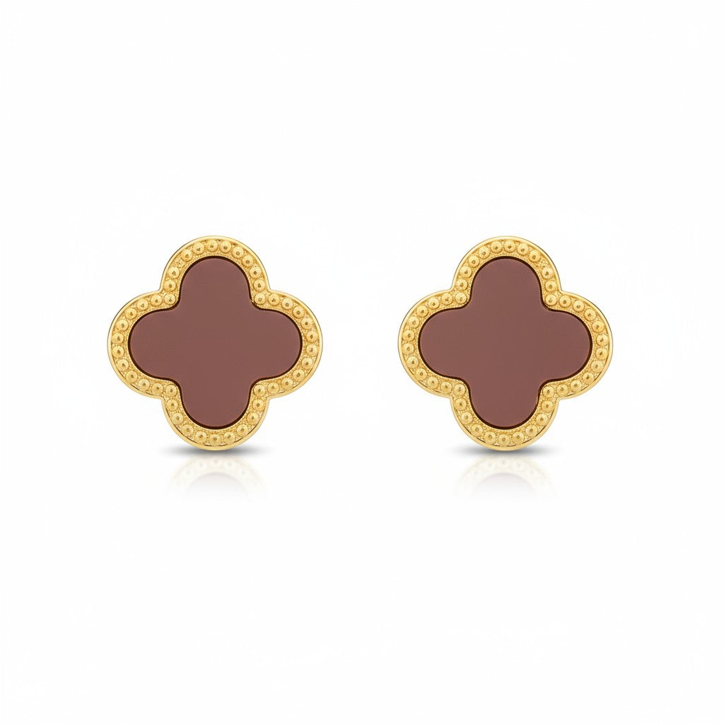 Bordeaux clover earring