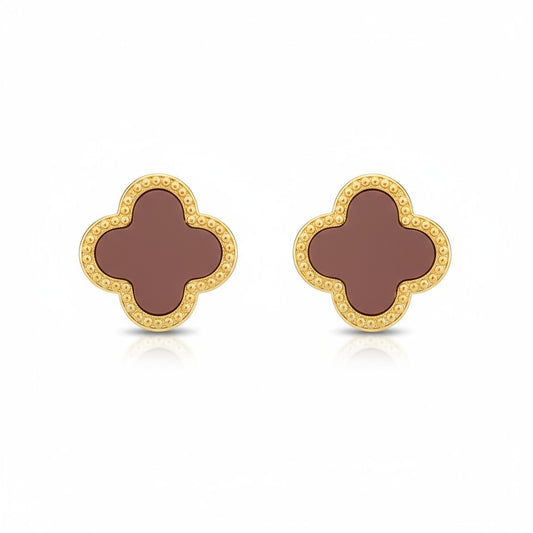 Bordeaux clover earring